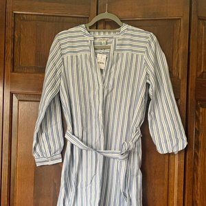 J Crew Dress XS Striped Blue White New